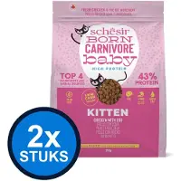 Schesir 2x - Born Carnivore Kitten - Kattenvoer - Droogvoer - Kip & Ei - 1,25kg