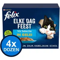 Felix 4x - Elke Dag Feest Vis Selectie in Gelei - Kattenvoer Natvoer - 12x85g