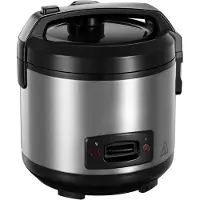 SP Rijstkoker - Capaciteit 1.2 Liter - Rijstkoker met Keramische Binnenpan - Multifunctioneel - Zilver/Zwart - 18cm x 28cm x 23cm