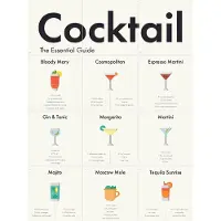 IXXI Cocktail Collagebox, - 60 x 80 cm - Grote wanddecoratie en posters - Cartoonesk, Digitale Kunst, Technische Tekening, Fantasierijk, Keuken