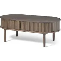 Nest of Nora Ovale salontafel met opbergruimte Nina - Eikenhout fineer - 60x120 cm - Espresso