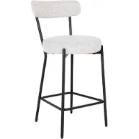 Nest of Nora Barkruk Jaro - bouclé met zwarte poten - Stalen frame - Wit