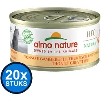 Almo Nature 20x HFC - Kattenvoer Natvoer Blik - Natural - Tonijn & Garnaaltjes - 70g