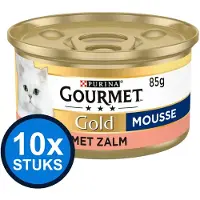 Gourmet 10x Gold - Mousse Zalm - Kattenvoer Natvoer Blik - 85g