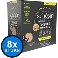 Schesir 8x After Dark velvet kat pouch variety pack mousse 12x80gr