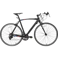 Happiq Racefiets 48 cm – Voor dames en heren in de stad en op de weg – Met 14 versnellingen en lichtgewicht aluminium frame – Zwart aluminium frame
