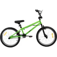 Happiq Freestyle BMX-fiets – Voor kinderen – Beginners tot geavanceerde rijders, met 360 graden gyro en 4 haringen – Green-20 Inch