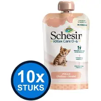 Schesir 10x Kitten Care 0-6 pouch cream kip 150gr