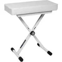 Quiklok BX8WH-BB Keyboard Bank – Verstelbaar 480-580 mm, Wit Kunstleer, Opvouwbaar