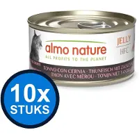 Almo Nature 10x HFC - Kattenvoer Natvoer Blik - Gelei - Tonijn & Tandbaars - 70g