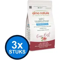 Almo Nature 3x HFC Our Best - Adult Kattenvoer Droogvoer - Gesteriliseerd - Varken - 1,2kg