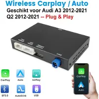 Junsun Draadloze CarPlay & Android Auto interface Geschikt voor Audi A3 2012-2021 Q2 2012-2021 - Plug & Play - USB-afspelen - 720P camera - WiFi