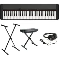 Casio CT-S1BK Keyboard met Hoofdtelefoon, Standaard en Kruk, 61 Aanslaggevoelige Toetsen, Zwart
