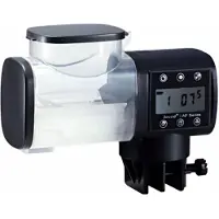 Happiq Visvoerdispenser AF500 - Instelbare Voerhoeveelheid en Timer - voor aquarium en vissenverzorging - 250ML Kunststof - Zwart