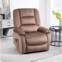 STILVORA Fauteuil 90 x 93 x 110 cm - Elektrische Relaxfauteuil Met Opstahulp, Massage En Lendenverwarming - Voor Woonkamer - Bruin
