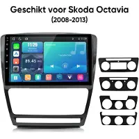 Junsun lINUX Draadloos Carplay & Andriod Auto Autoradio Geschikt voor Skoda Octavia 2 1Z3 1Z5 2008-2013 - 10 Inch HD TouchScreen - Bluetooth - GPS navigatie- WiFi - FM - RDS- Airplay