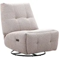 Vente-unique Draaibare relaxfauteuil in beige chenillestof COSADO