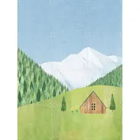 IXXI The Meadow, Henry Rivers - 60 x 80 cm - Grote wanddecoratie en posters - Speels, Kleurrijk, Illustraties, Minimalisme, Woonkamer, Zomer