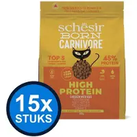 Schesir 15x Born Carnivore kat dry kip&ei 255gr