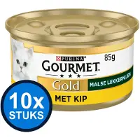 Gourmet 10x - Gold Malse Lekkernijen Kip - Kattenvoer Natvoer - 85 g
