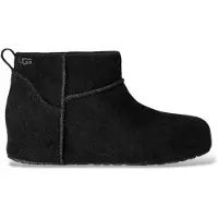 Ugg Dames Classic Mini Enwrap laarsjes van leer zwart (41), Plat, Geen, Casual 1180412