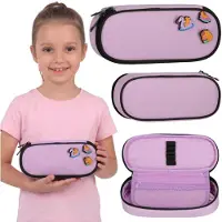 Starpak Capibara Paars, geruimd schooletui, ovaal etui voor meisjes 22x10x5 cm