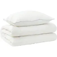 vidaXL Dekbed en Kussen Set 2 st 140x200 cm 4 seizoenen 350 GSM Wol