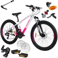 DaviBikes Bella – Mountainbike – 26 inch – 21 versnellingen – Aluminium frame – Schijfremmen – Voorvork met vering – Shimano – Roze/Wit