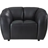 Vente-unique Fauteuil in zwart leer PRADONI