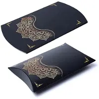Phoenix Kussendoos M Zwart Goud Mandala Bloem --pakket van 10 stuks - 20x16,5cm - 20x16.5cm