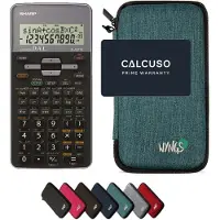 Sharp EL-531TH Grijs incl. WYNGS Beschermhoes Turkoois - Wetenschappelijke Rekenmachine - Basis Pakket
