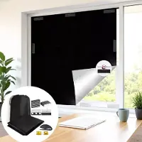VHV - Verduisterend gordijn - Blackout gordijn - Reisgordijn - Lichtdicht - Zonder boren - Draagbaar - Voor babykamer en slaapkamer - Op reis - 100 x 148 cm - Magnetisch model- Zwart