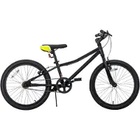 Happiq Kindermountainbike – Voor jongens en meisjes – Single Speed, dubbele handremmen en standaard – Zwart, 51 cm