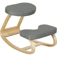 HOMCOM Kneeling Chair-Birkenholz, Polyester-73L x 50B x 55H cm-Grau