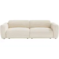 Vente-unique Vierzitsslaapbank in beige ribfluweel - POGNI van Maison Céphy