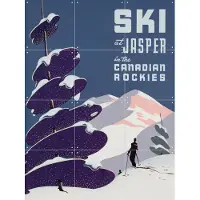 IXXI Canadian Ski Resort Jasper, Bridgeman Images - 60 x 80 cm - Gratis ophangtool - Grote wanddecoratie en posters - Illustraties, Art Deco, Vintage