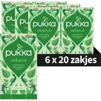 Pukka Tea Radiance - 120 Theezakjes - Biologische Kruidenthee - Brandnetel, Pepermunt & Venkel - 6 x 20 zakjes - Thee Voordeelverpakking