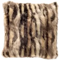 Dutch decor EGON - sierkussen 45x45 cm - imitatiebont - gestreept - Driftwood - bruin, beige - Inclusief binnenkussen - Luxe kussens voor woonkamer & bank