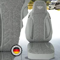 BREMER SITZBEZÜGE Premium Camper stoelhoezen voor Knaus BOXLIFE PRO / XL Camper Van PLKT208 in Grijs (2 losse stoelen)