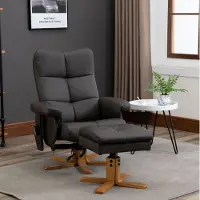 STILVORA Fauteuil 80 x 86 x 99 Cm - Relaxfauteuil Met Massagefunctie En Hocker - 145 Graden Verstelbaar Voor Woonkamer En Studeerkamer - Kunstleer Bruin