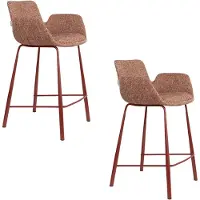 Zuiver Brit Barkrukken rugleuning 67,5 cm Rood - Set van 2