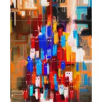 IXXI Abstract Spooky, Vineet Suresh - 80 x 100 cm - Grote wanddecoratie en posters - Abstract, Kwaststreken, Modern, Gemengde Technieken, Kleurrijk