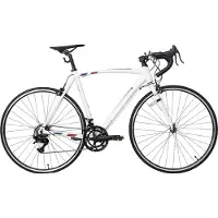 Happiq Racefiets 56 cm – Voor dames en heren in de stad en op de weg – Met 14 versnellingen en lichtgewicht aluminium frame – Wit aluminium frame