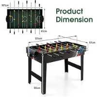 KOMFOTTEU 4-in-1 Tafelvoetbal Spel - speeltafel 125 cm - multispeeltafel met hockey, tafeltennis, voetbal, biljart - indoor speeltafelset - voor thuis, feest - voor kinderen en volwassenen