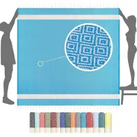 Famanu – XXL strandlaken 200 x 200 cm, premium kwaliteit, zandvrij en sneldrogend, ideaal als picknickdeken en voor strandgebruik, geschikt voor heren en dames