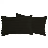 MODFU Kussenslopen 2 stuks 30x50 cm – Zachte pluche & fluweel – Met verborgen ritssluiting – Franjerand – Voor slaapkamer & woonkamer – Zwart