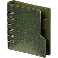 Kalpa 1316-66 hervulbare Pocket 6 Ringband Agenda glans Croco Groen 1 week per 2 paginas 2026-2027-2028