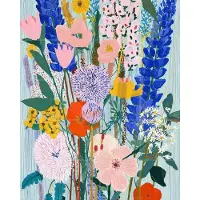 IXXI Veldboeket, Artclaud - 80 x 100 cm - Gratis ophangtool - Grote wanddecoratie en posters - Illustraties, Gang, Eetkamer, Slaapkamer, Woonkamer