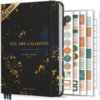 Systemyze Agenda 2027 A5 Hardcover - Weekplanner - Maandplanner - Planner - Jaarplanner 2027 - Habit Tracker - 170 Stickers - Blue
