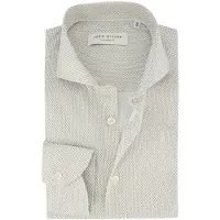 John Miller overhemd beige met stippen